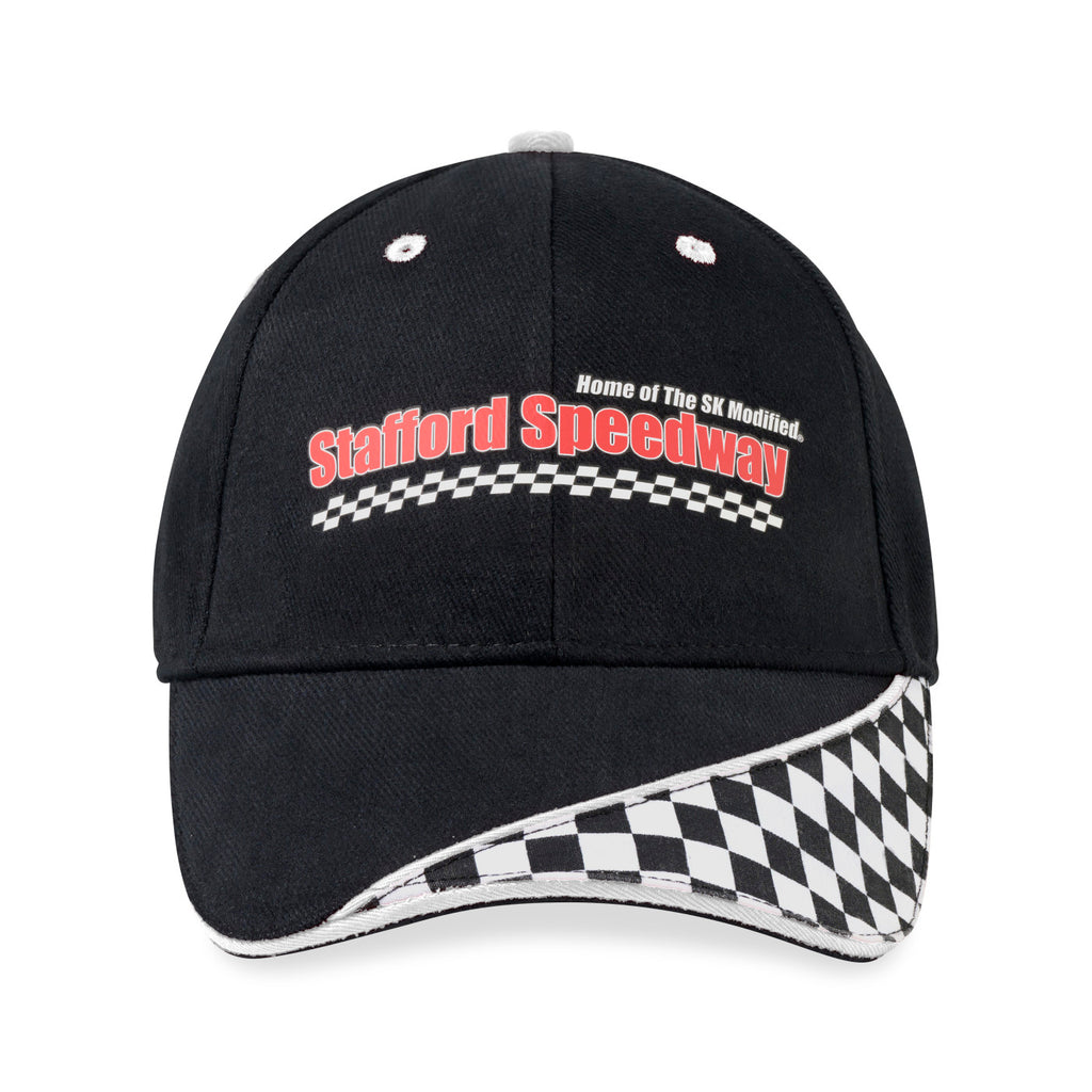 Merrimack Hat Co. Checkered Flag Race Cap Embroidery - Black/White - View 2