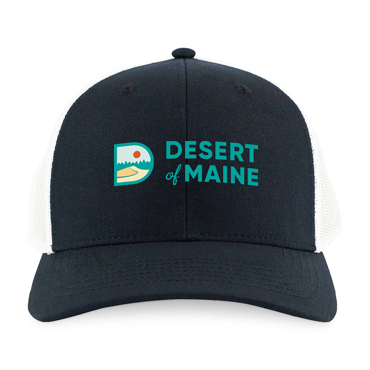 Merrimack Hat Co. Colt Cotton Trucker Cap, Mid Profile Embroidery - Black-White - View 2