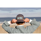 Merrimack Hat Co. Colt Cotton Trucker Cap, Mid Profile Embroidery - Charcoal/Black - View 4