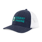 Merrimack Hat Co. Colt Cotton Trucker Cap, Mid Profile Embroidery - Melange Blue/White - View 1