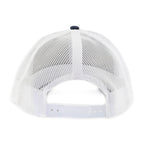 Merrimack Hat Co. Colt Cotton Trucker Cap, Mid Profile Embroidery - Melange Blue/White - View 3