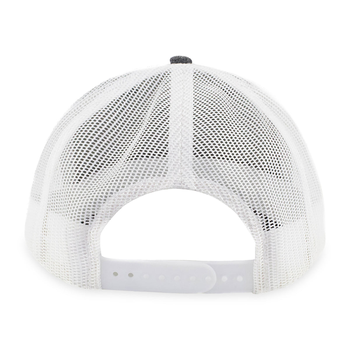 Merrimack Hat Co. Colt Cotton Trucker Cap, Mid Profile Embroidery - Melange Grey/White - View 3