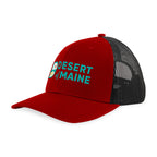Merrimack Hat Co. Colt Cotton Trucker Cap, Mid Profile Embroidery - Red/Charcoal - View 1