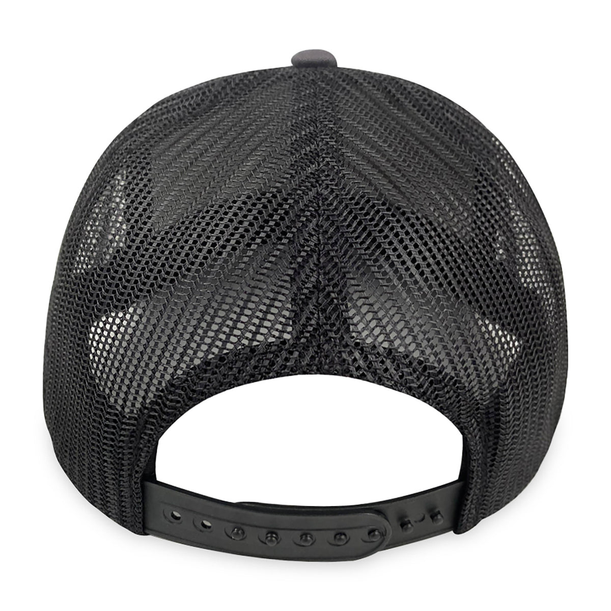 Merrimack Hat Co. Colt Cotton Trucker Cap, Mid Profile Transfer - Charcoal/Black - View 3
