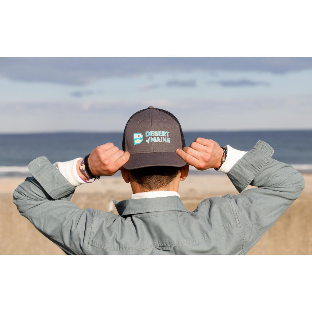 Merrimack Hat Co. Colt Cotton Trucker Cap, Mid Profile Transfer - Charcoal/Black - View 4