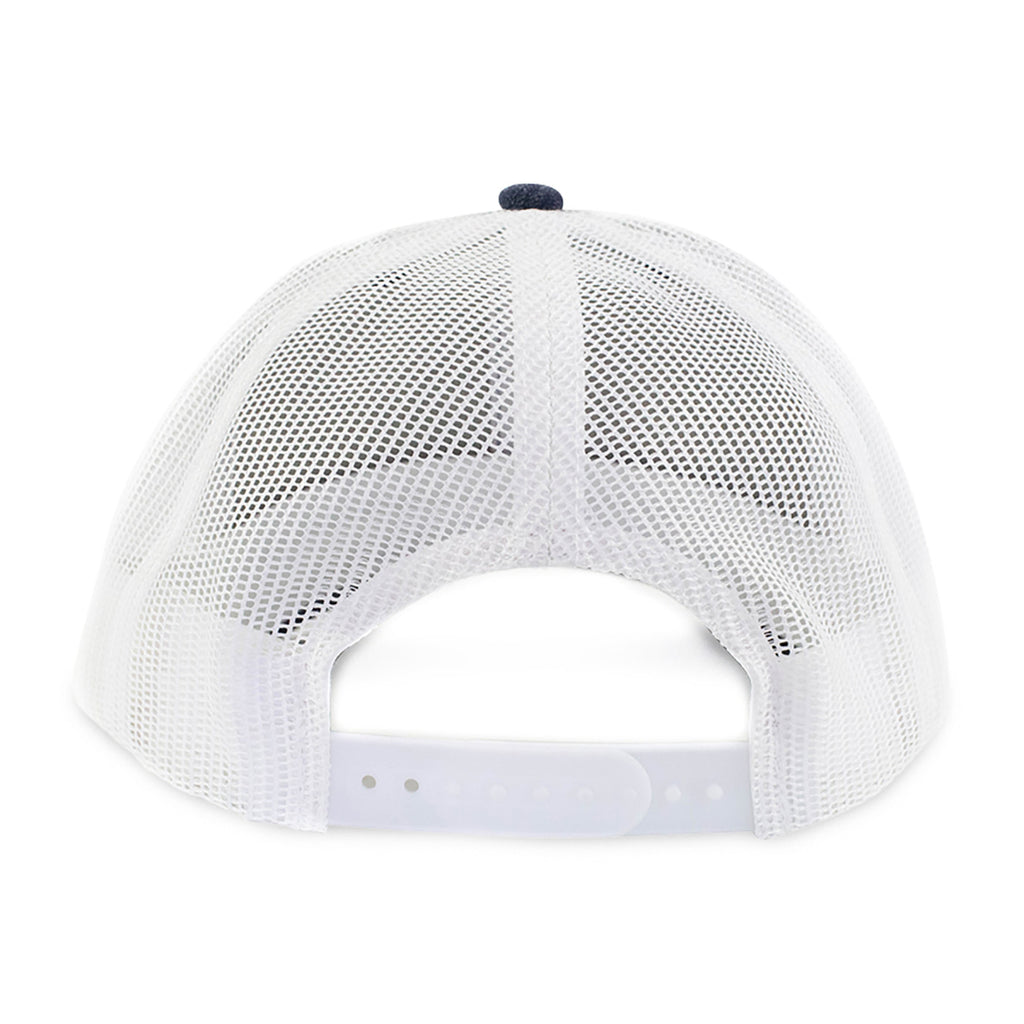 Merrimack Hat Co. Colt Cotton Trucker Cap, Mid Profile Transfer - Melange Blue/White - View 3