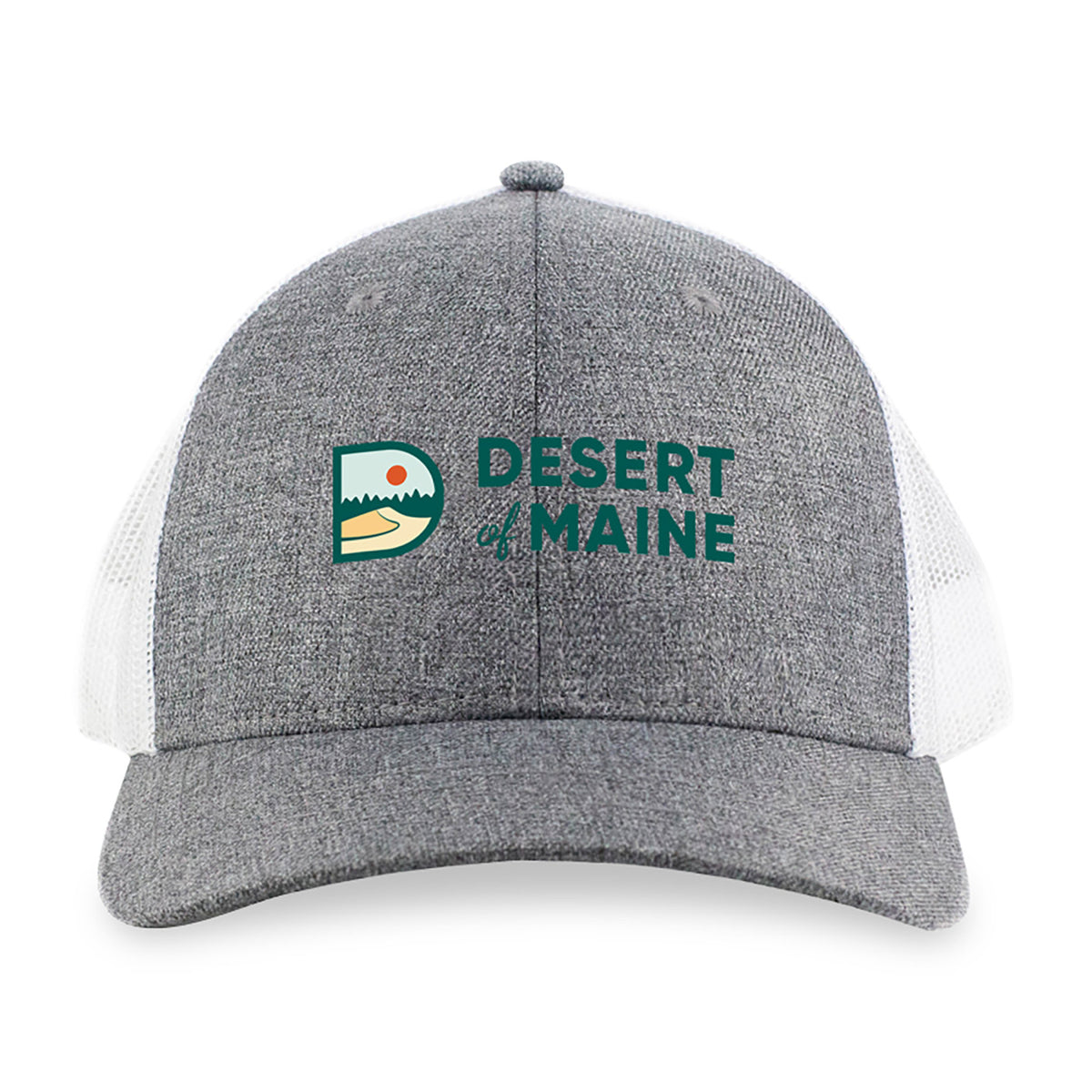 Merrimack Hat Co. Colt Cotton Trucker Cap, Mid Profile Transfer - Melange Grey/White - View 2