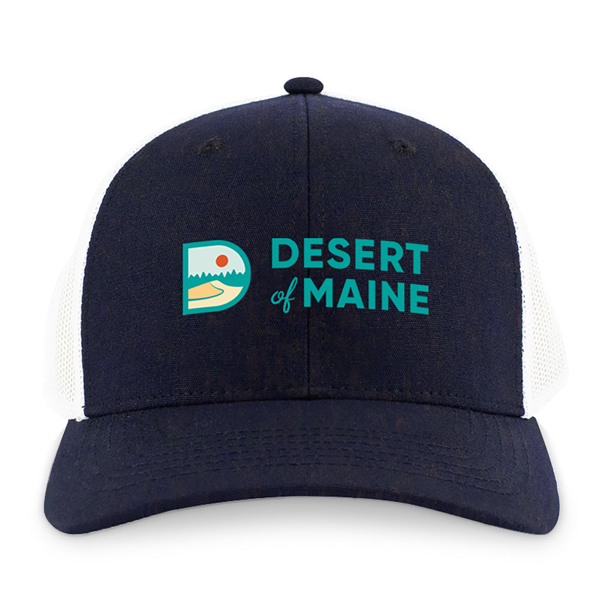 Merrimack Hat Co. Colt Cotton Trucker Cap, Mid Profile Transfer - Navy/White - View 2