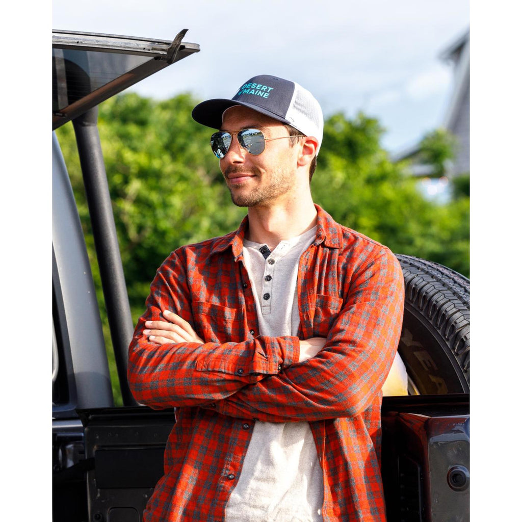 Merrimack Hat Co. Colt Cotton Trucker Cap, Mid Profile Transfer - Navy/White - View 4