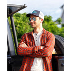 Merrimack Hat Co. Colt Cotton Trucker Cap, Mid Profile Transfer - Navy/White - View 4