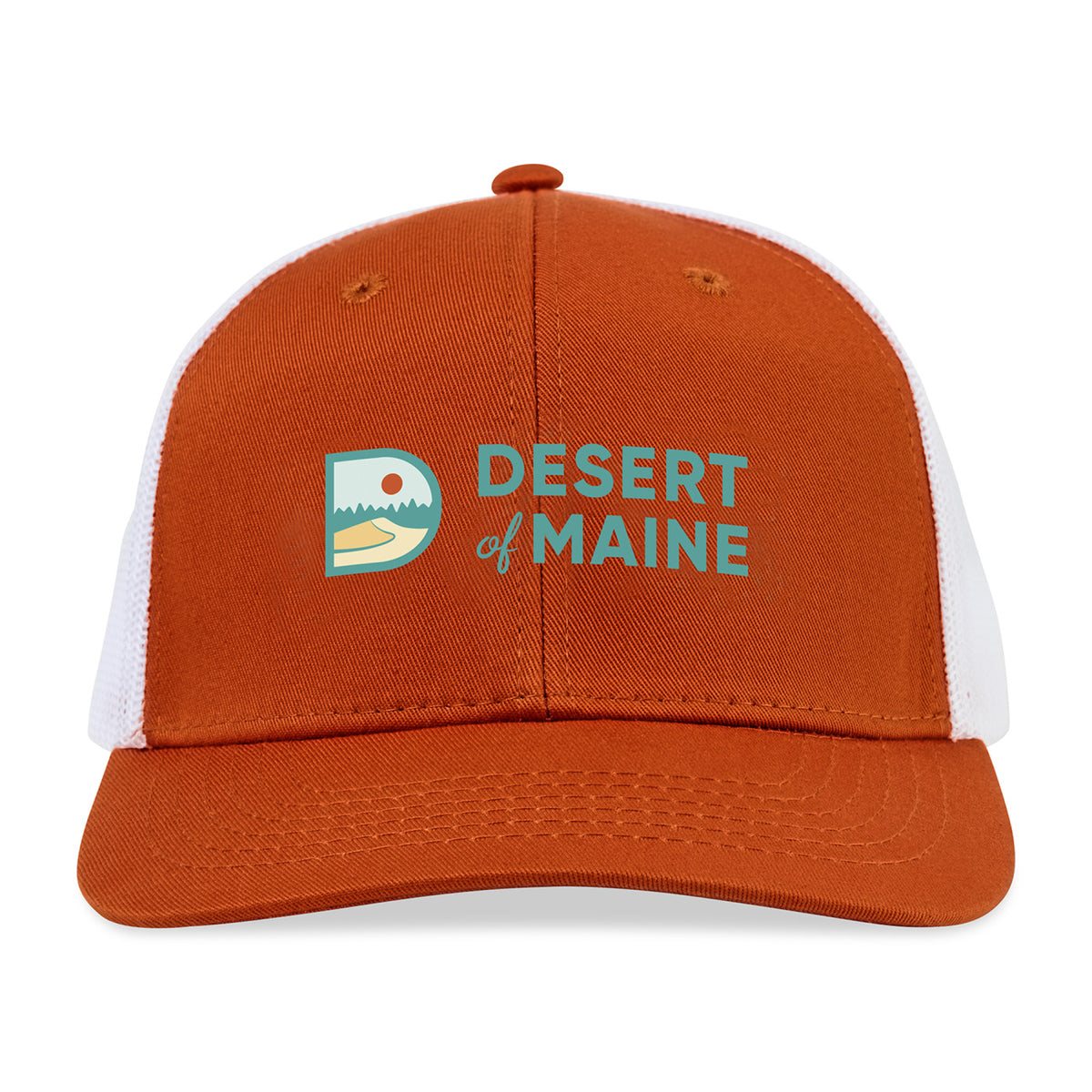 Merrimack Hat Co. Colt Cotton Trucker Cap, Mid Profile Transfer - Orange/White - View 2