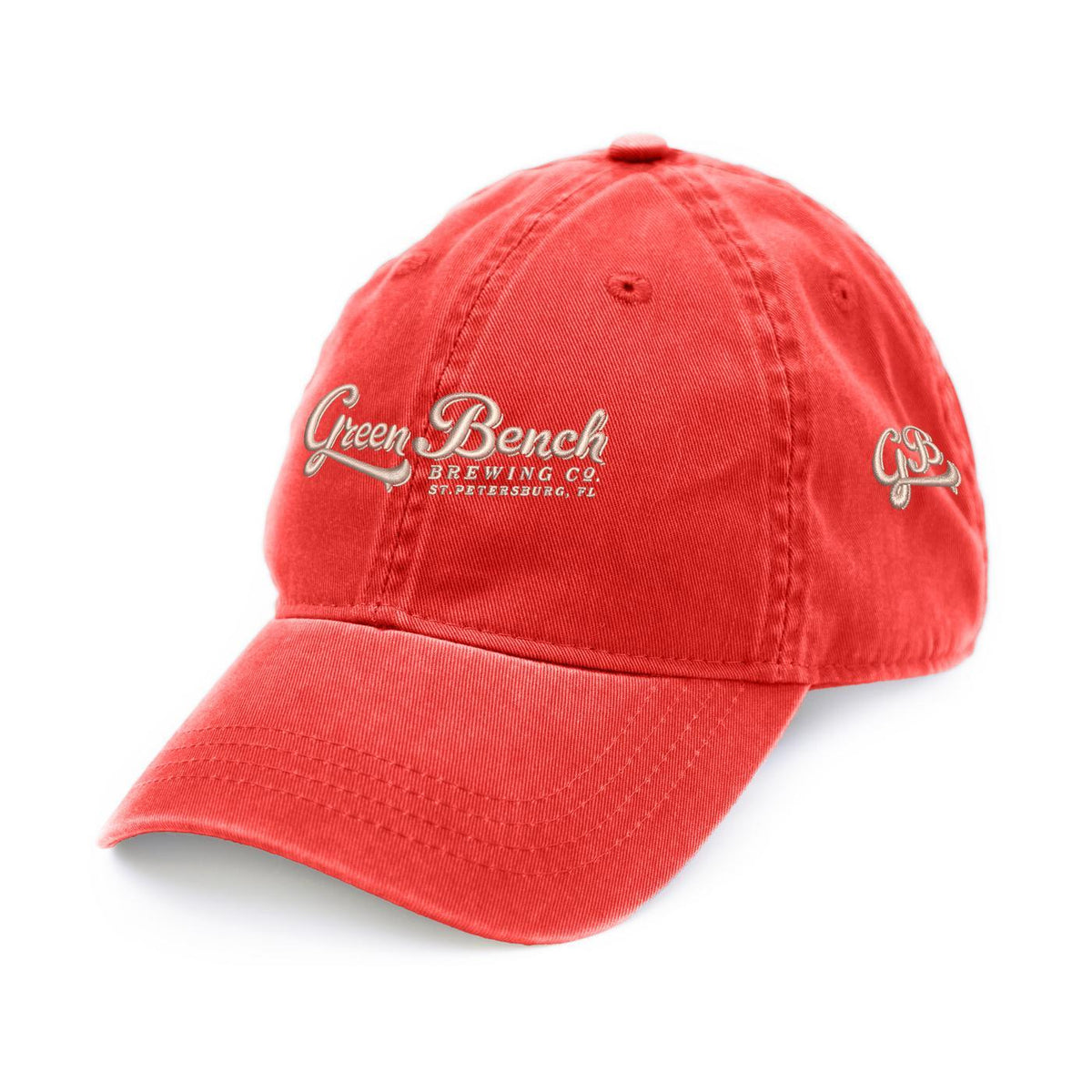 Merrimack Hat Co. Cooper Dad Cap with Buckle Strap Transfer - Red - View 1
