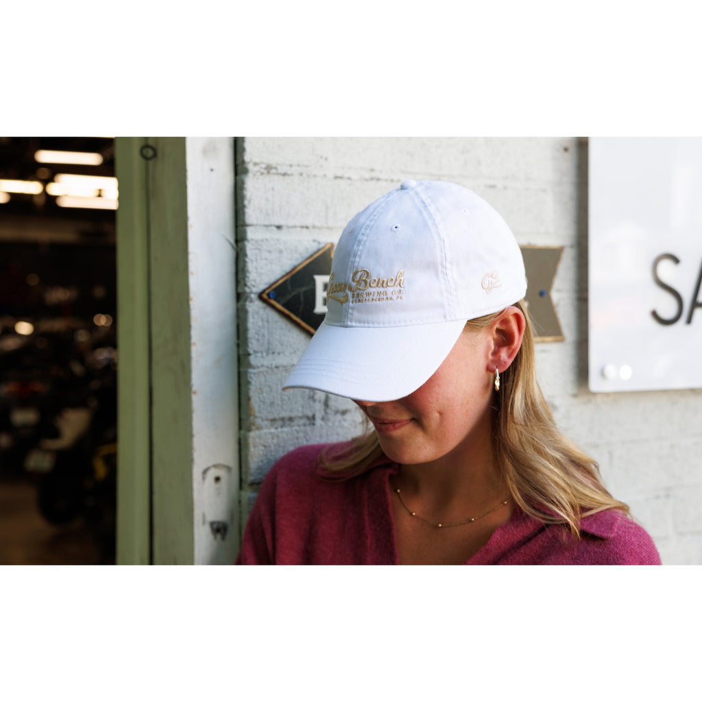 Merrimack Hat Co. Cooper Dad Cap with Buckle Strap Transfer - White - View 5