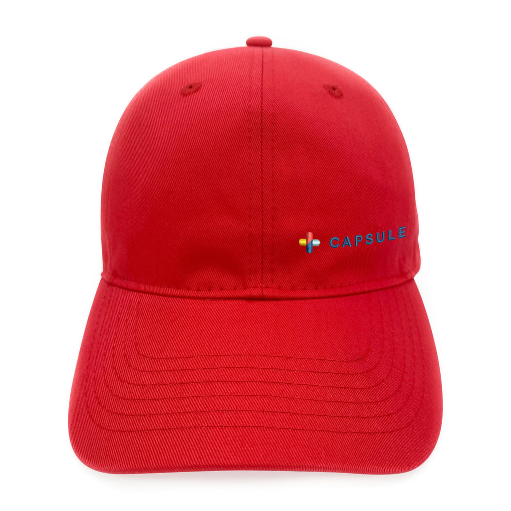 Merrimack Hat Co. Emerson Unstructured Cotton Cap Embroidery - Red - View 2