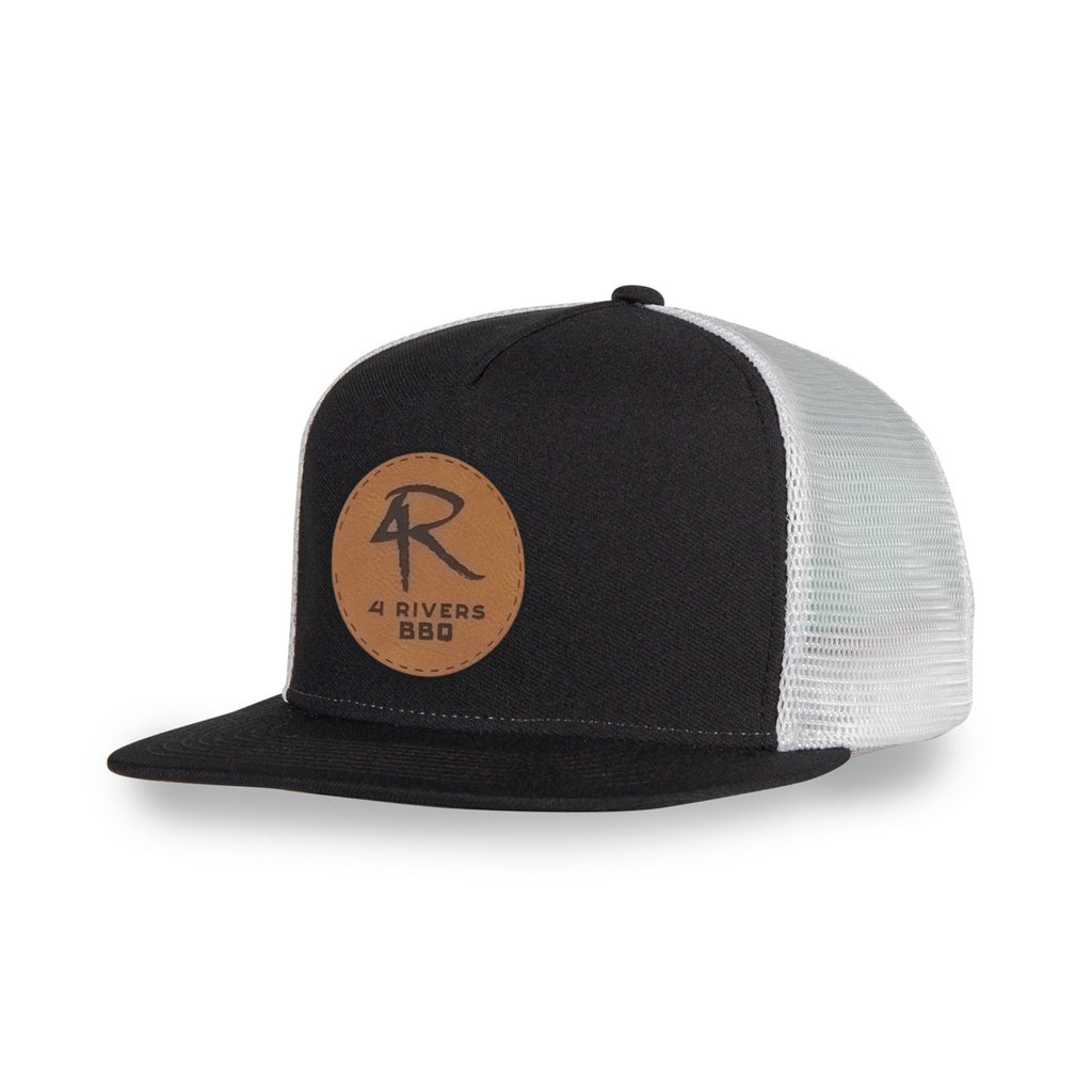 Merrimack Hat Co. Knox Quick Dry Trucker, 5 Panel Transfer - Black-White - View 1