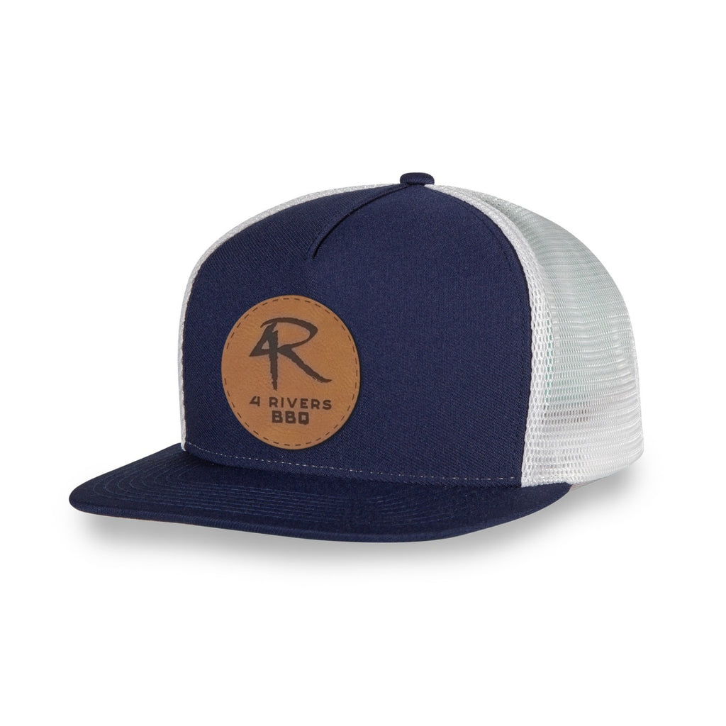 Merrimack Hat Co. Knox Quick Dry Trucker, 5 Panel Transfer - Navy/White - View 1