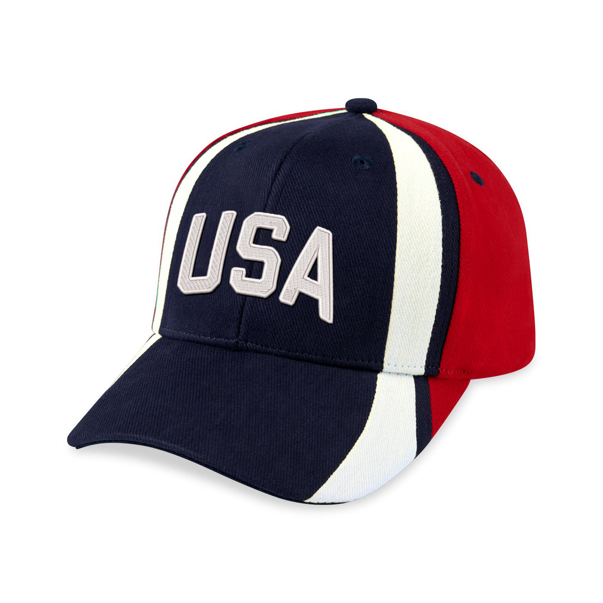 Merrimack Hat Co. Patriot Red White and Blue Cap Embroidery - Red/White/Blue - View 1