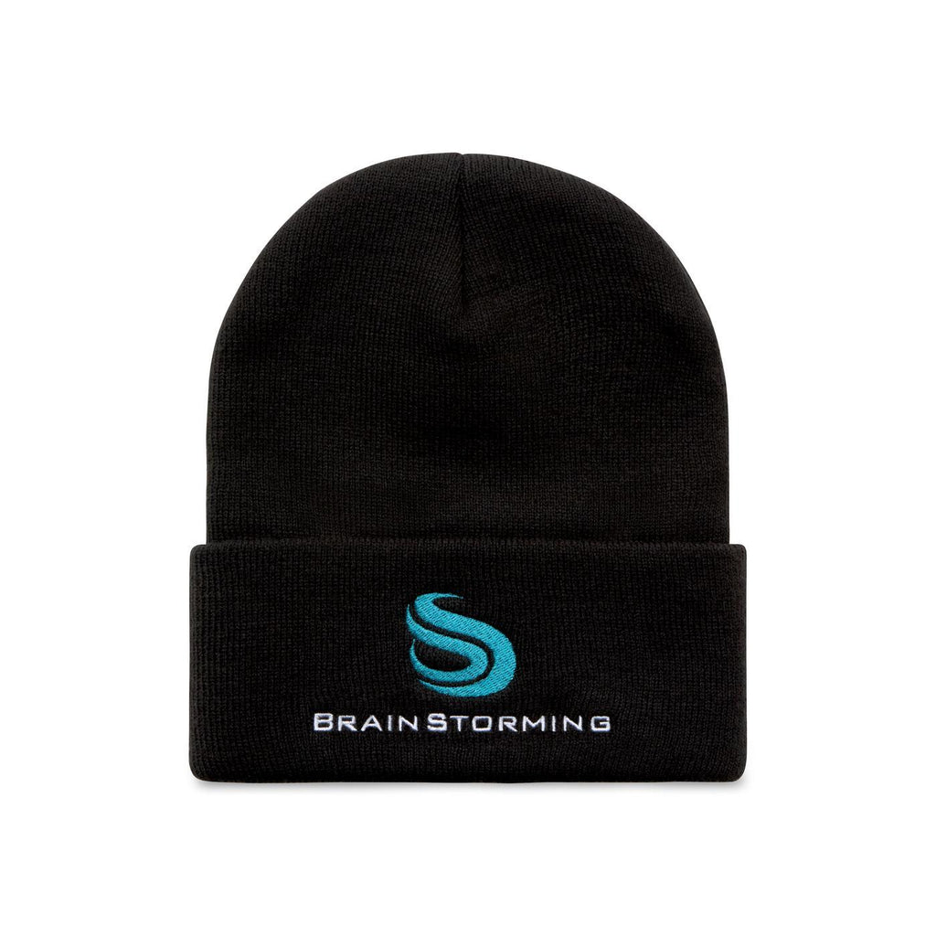 Merrimack Hat Co. Wide Cuff Knit Beanie Embroidery - Black - View 1