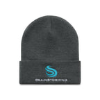 Merrimack Hat Co. Wide Cuff Knit Beanie Embroidery - Charcoal - View 1