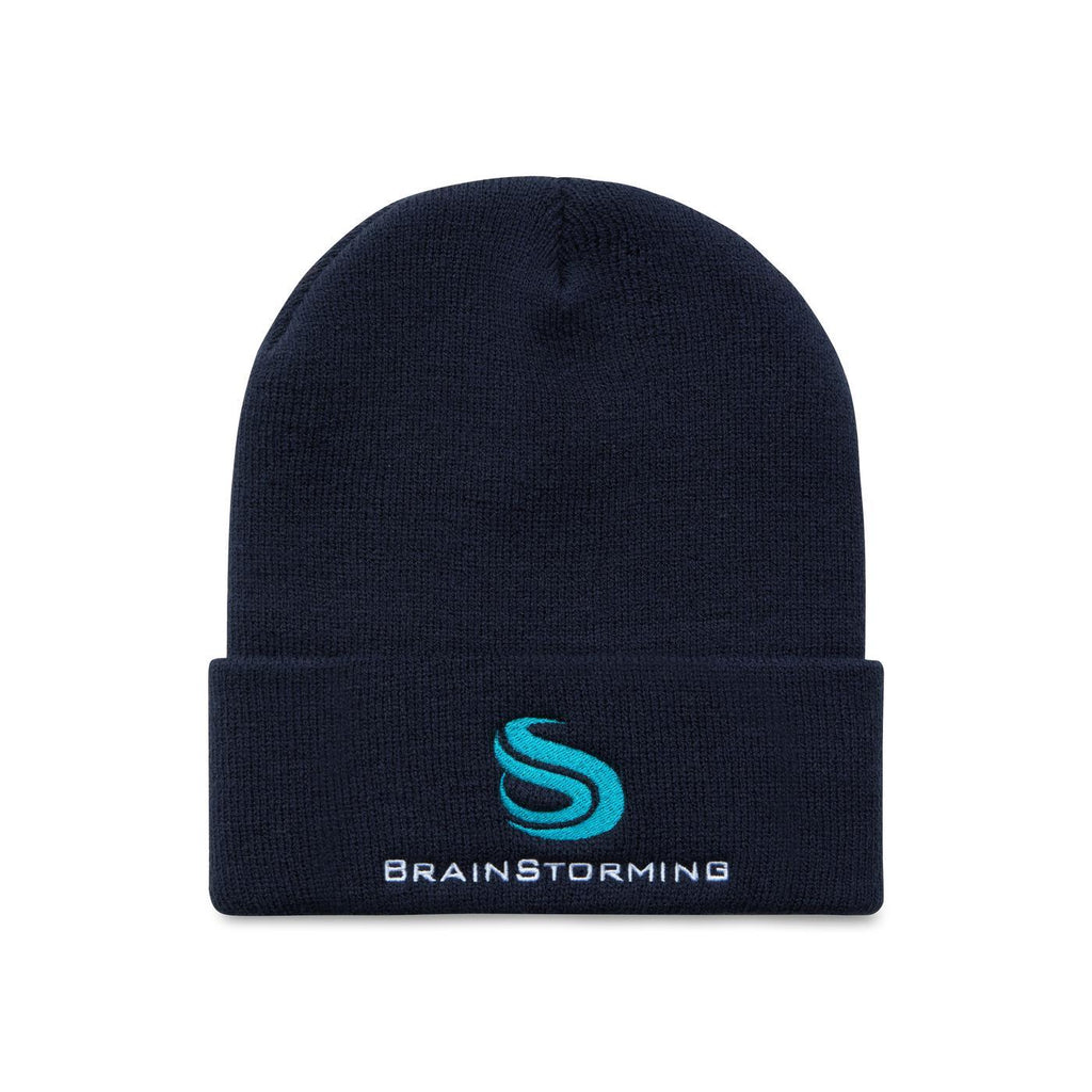 Merrimack Hat Co. Wide Cuff Knit Beanie Embroidery - Navy - View 1