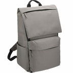 Merritt Recycled Computer Backpack with Flap Pocket, 15 Inch Transfer - Charcoal - Angled 2