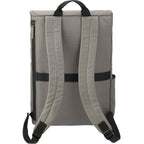Merritt Recycled Computer Backpack with Flap Pocket, 15 Inch Transfer - Charcoal - Back