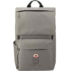 Merritt Recycled Computer Backpack with Flap Pocket, 15 Inch Transfer - Charcoal - Front