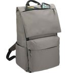 Merritt Recycled Computer Backpack with Flap Pocket, 15 Inch Transfer - Charcoal - Propped Top 2