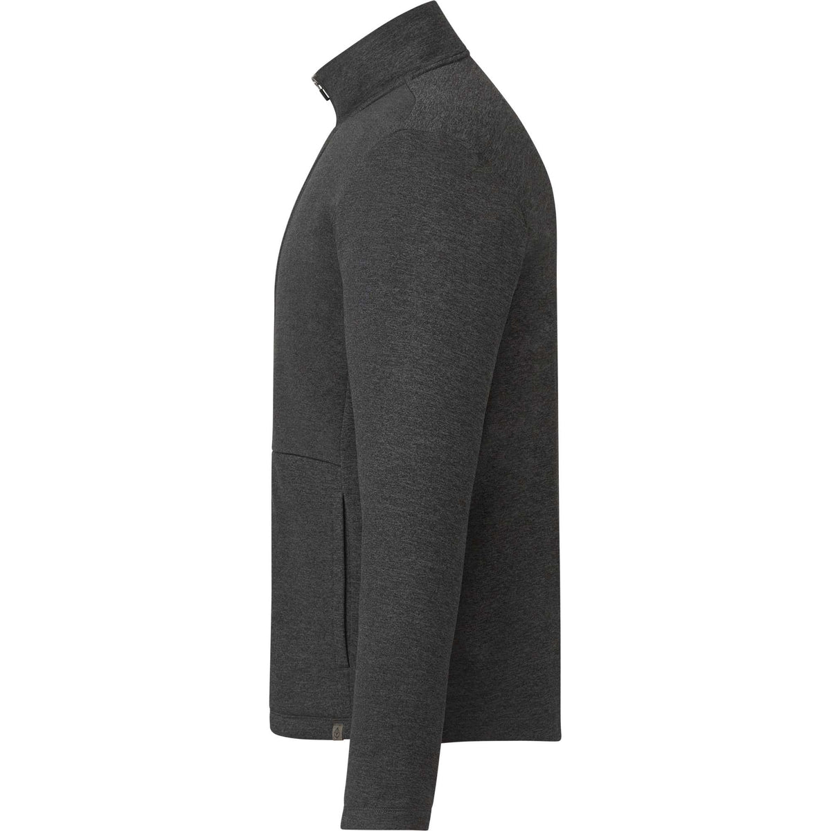 Merritt Recycled Fleece Full Zip for Men Transfer - Heather Dark Charcoal - Left Side