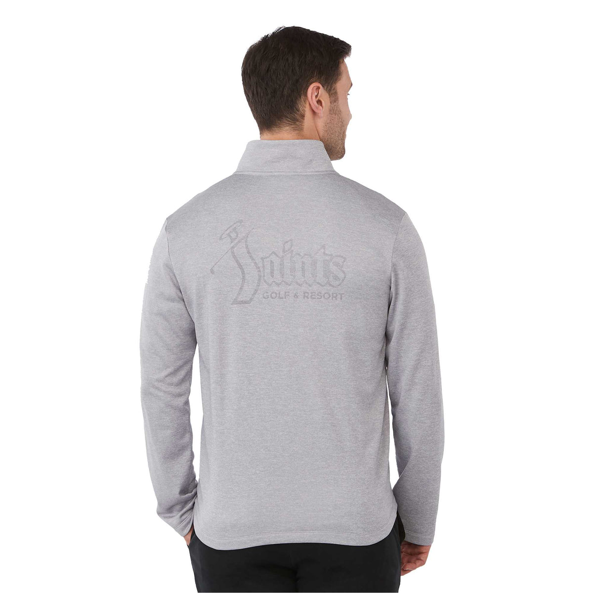Merritt Recycled Fleece Full Zip for Men Transfer - Heather Grey - Back On Model