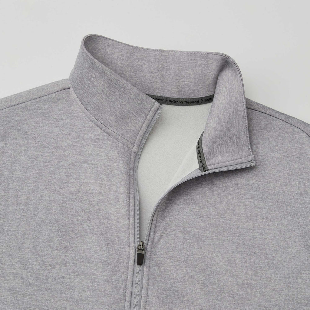 Merritt Recycled Fleece Full Zip for Men Transfer - Heather Grey - Detail
