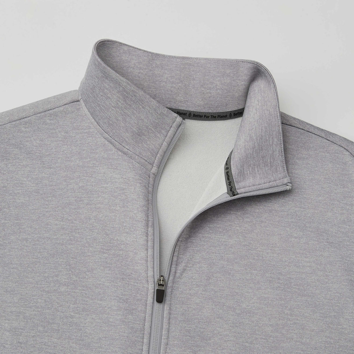 Merritt Recycled Fleece Full Zip for Men Transfer - Heather Grey - Detail