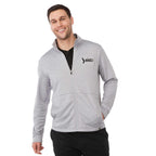 Merritt Recycled Fleece Full Zip for Men Transfer - Heather Grey - Front On Model