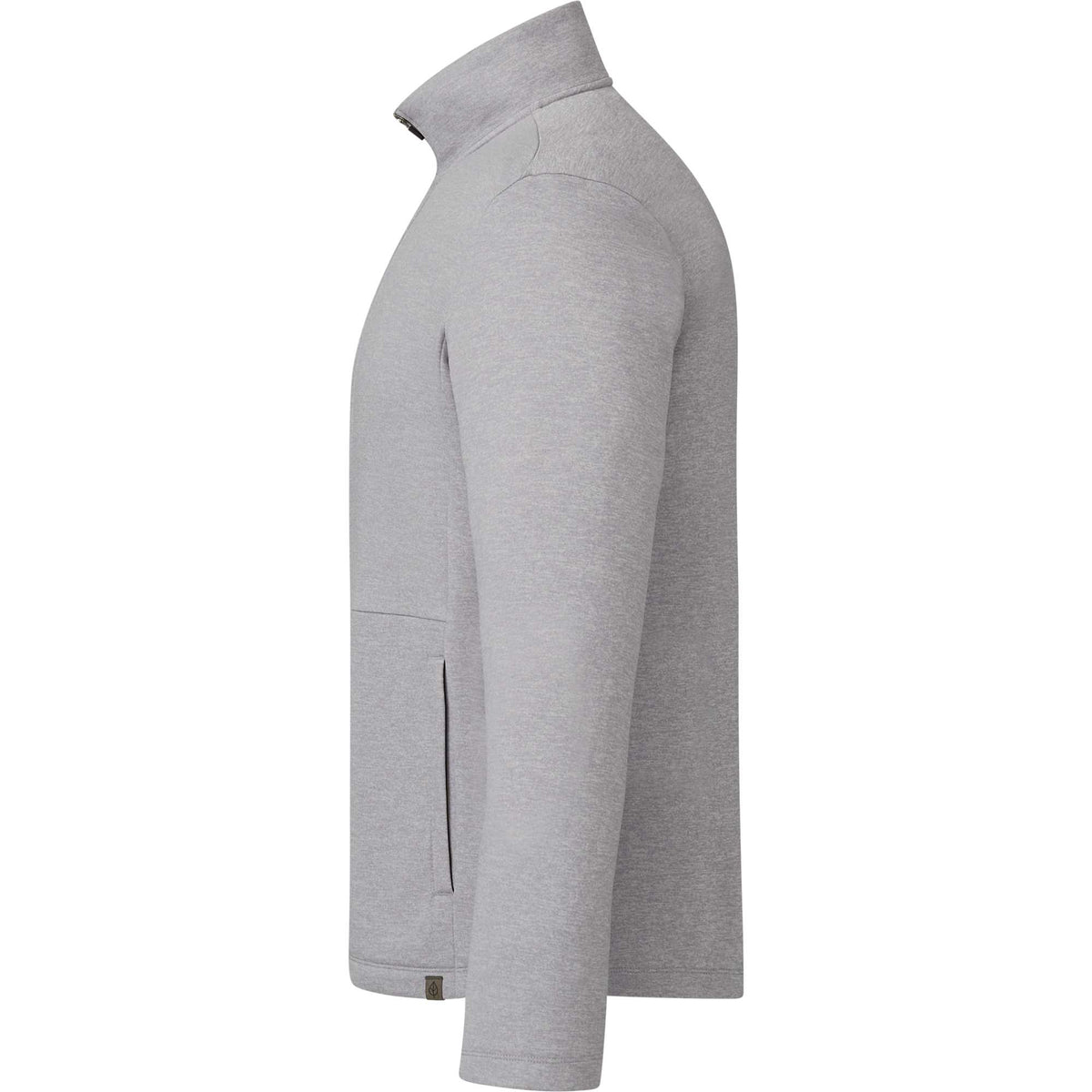 Merritt Recycled Fleece Full Zip for Men Transfer - Heather Grey - Left Side