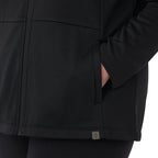 Merritt Recycled Fleece Full Zip for Women Transfer - Black - Detail On Model 2