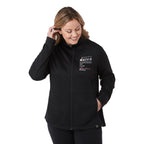 Merritt Recycled Fleece Full Zip for Women Transfer - Black - Front On Model