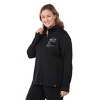 Merritt Recycled Fleece Full Zip for Women Transfer - Black - Left Angle On Model