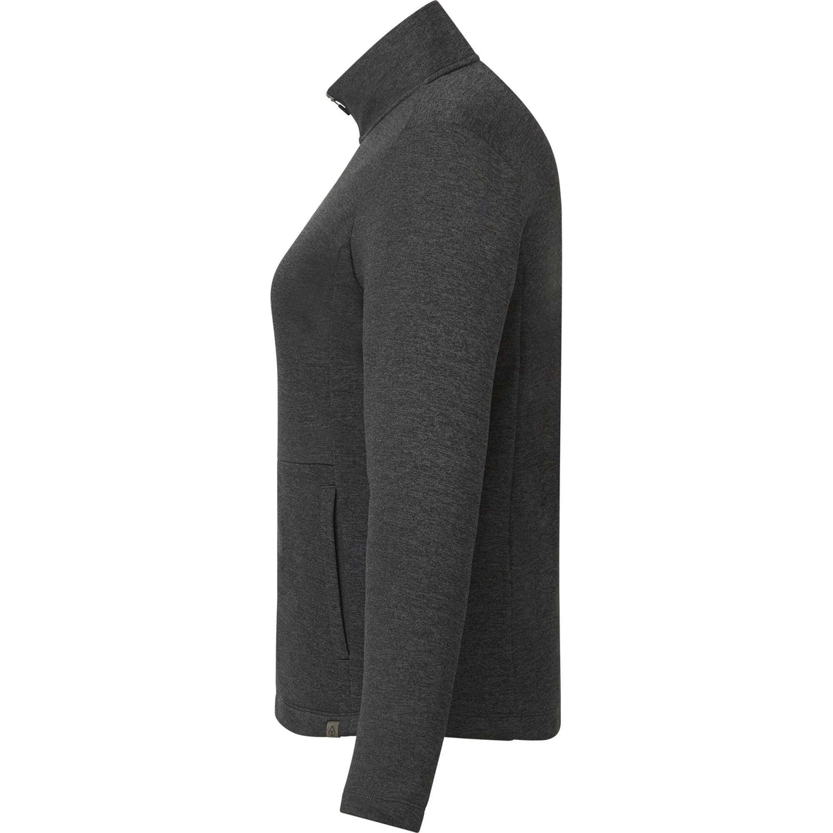Merritt Recycled Fleece Full Zip for Women Transfer - Heather Dark Charcoal - Left Side
