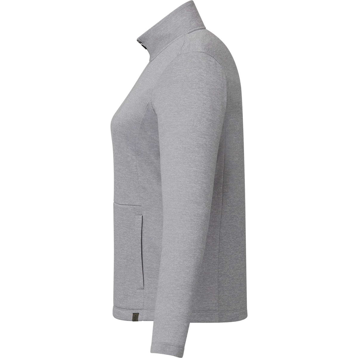Merritt Recycled Fleece Full Zip for Women Transfer - Heather Grey - Left Side