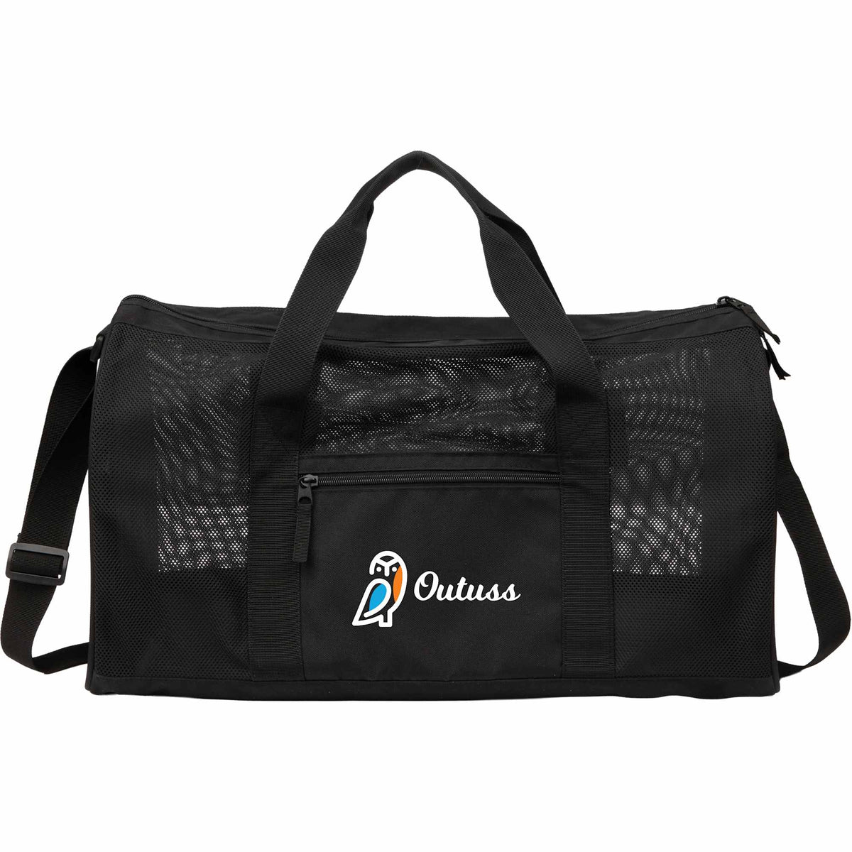 Mesh Duffel Bag in Recycled Polyester - Black - Front