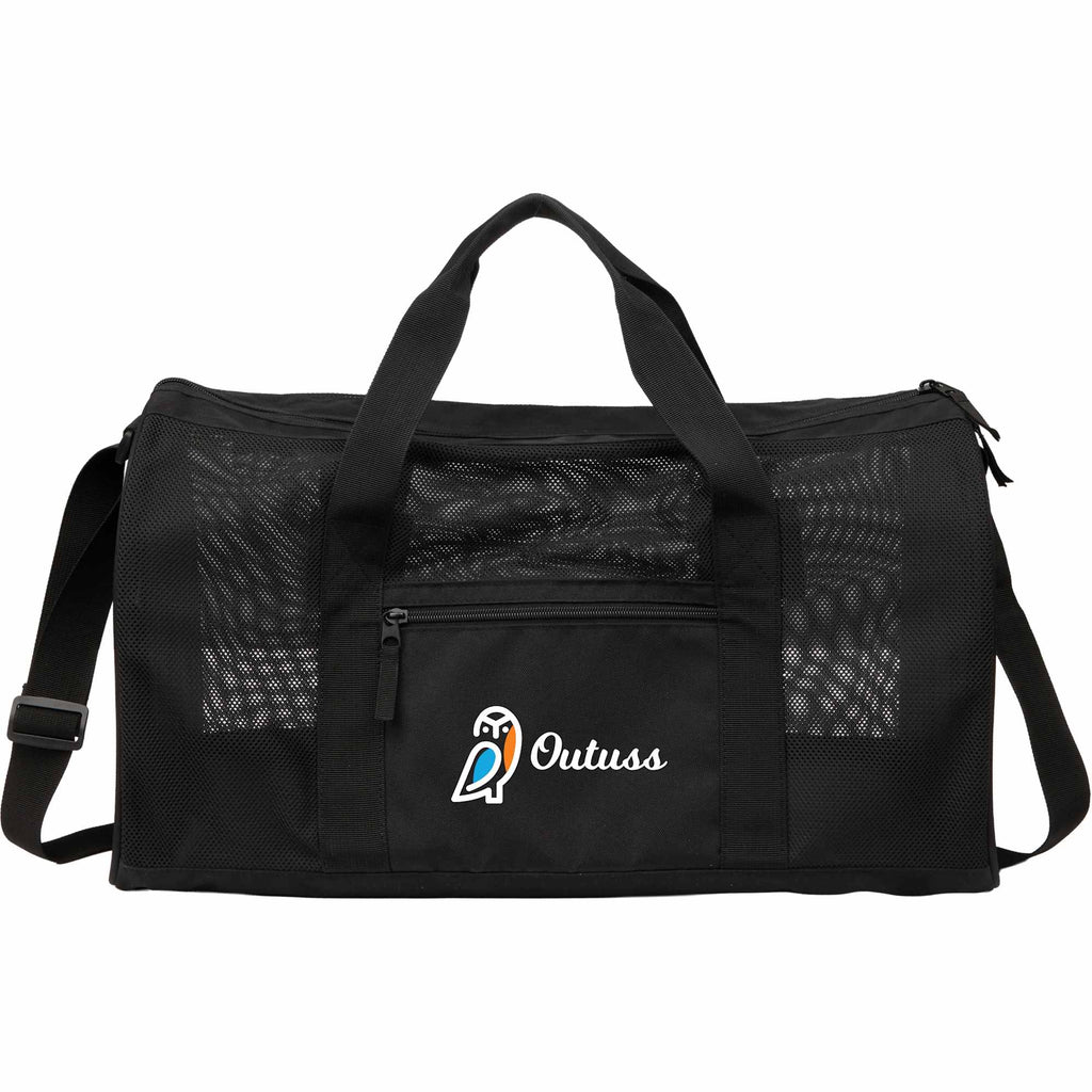 Mesh Duffel Bag in Recycled Polyester Full Color - Black - Front