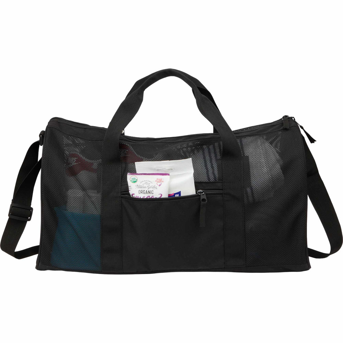 Mesh Duffel Bag in Recycled Polyester Full Color - Black - Propped