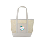 Mesh Tote Bag with Canvas Base and Handles Transfer - Natural - View 1