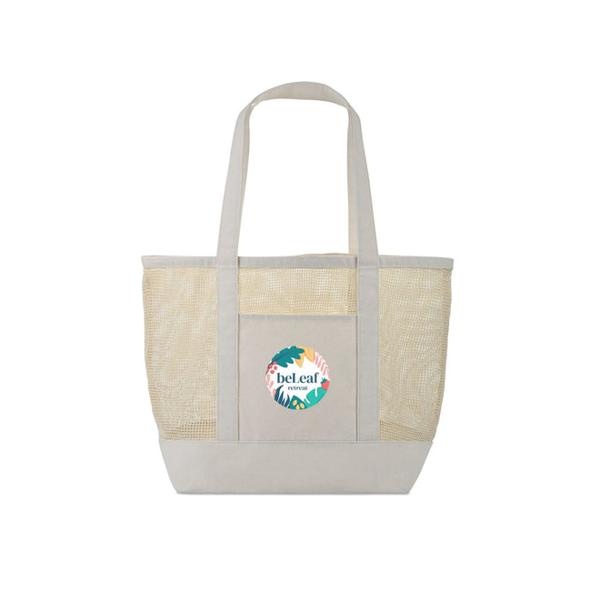 Mesh Tote Bag with Canvas Base and Handles Transfer