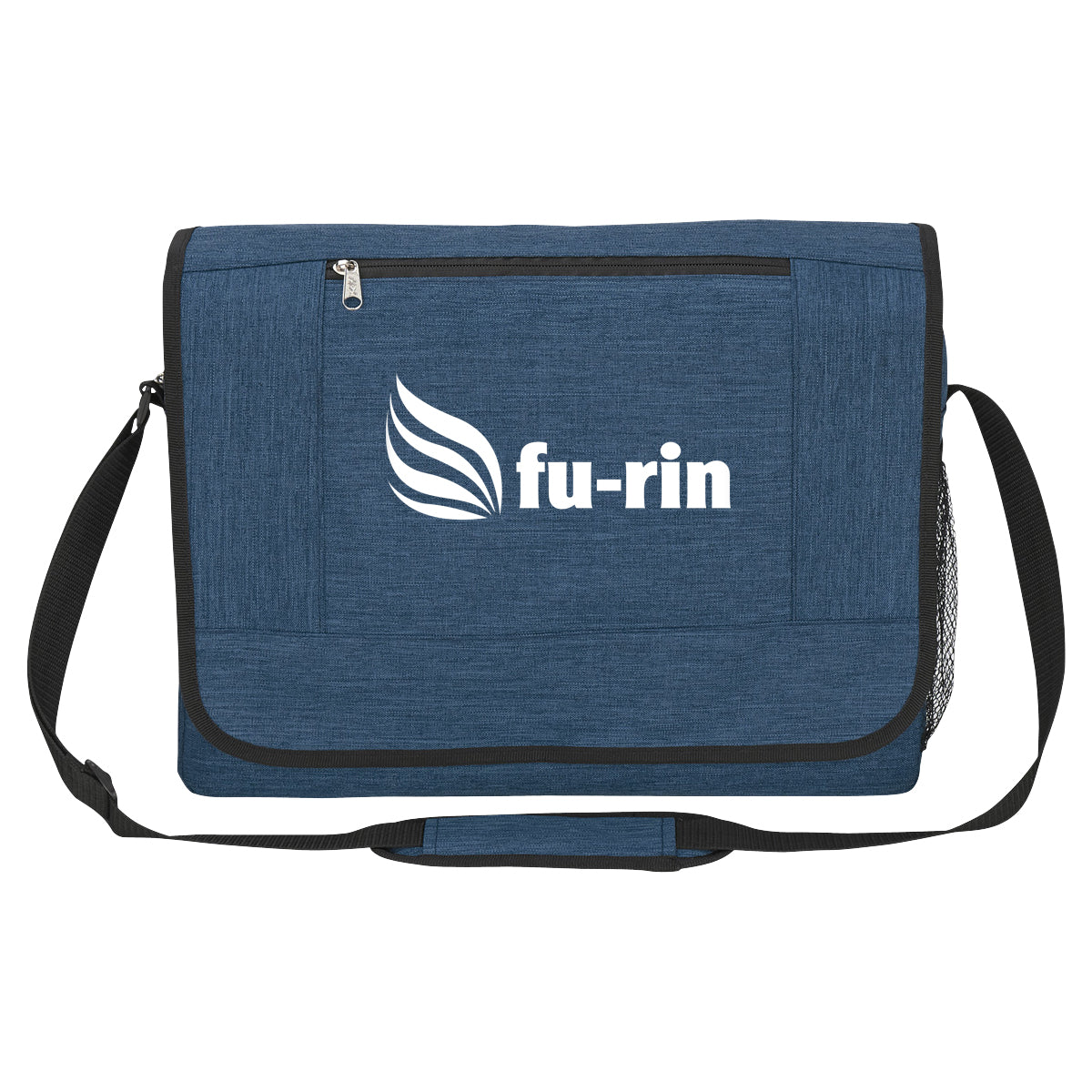 Messenger Bag, High Line Embroidery - Slate Blue - Silk Screen