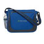 Messenger Bag with Striped Handle - Royal Blue - Embroidery