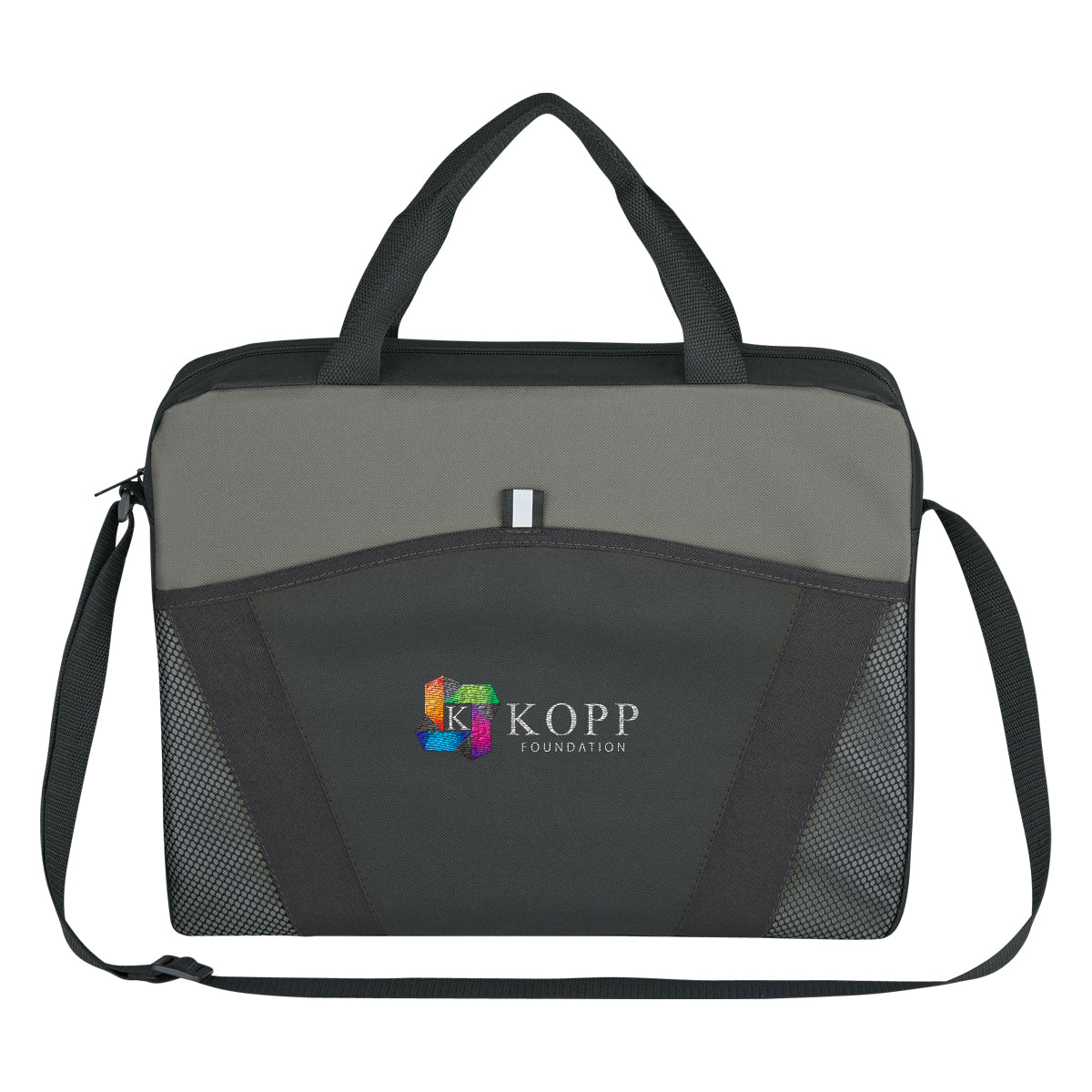 Messenger Brief, Casual Friday Embroidery - Black - Embroidery