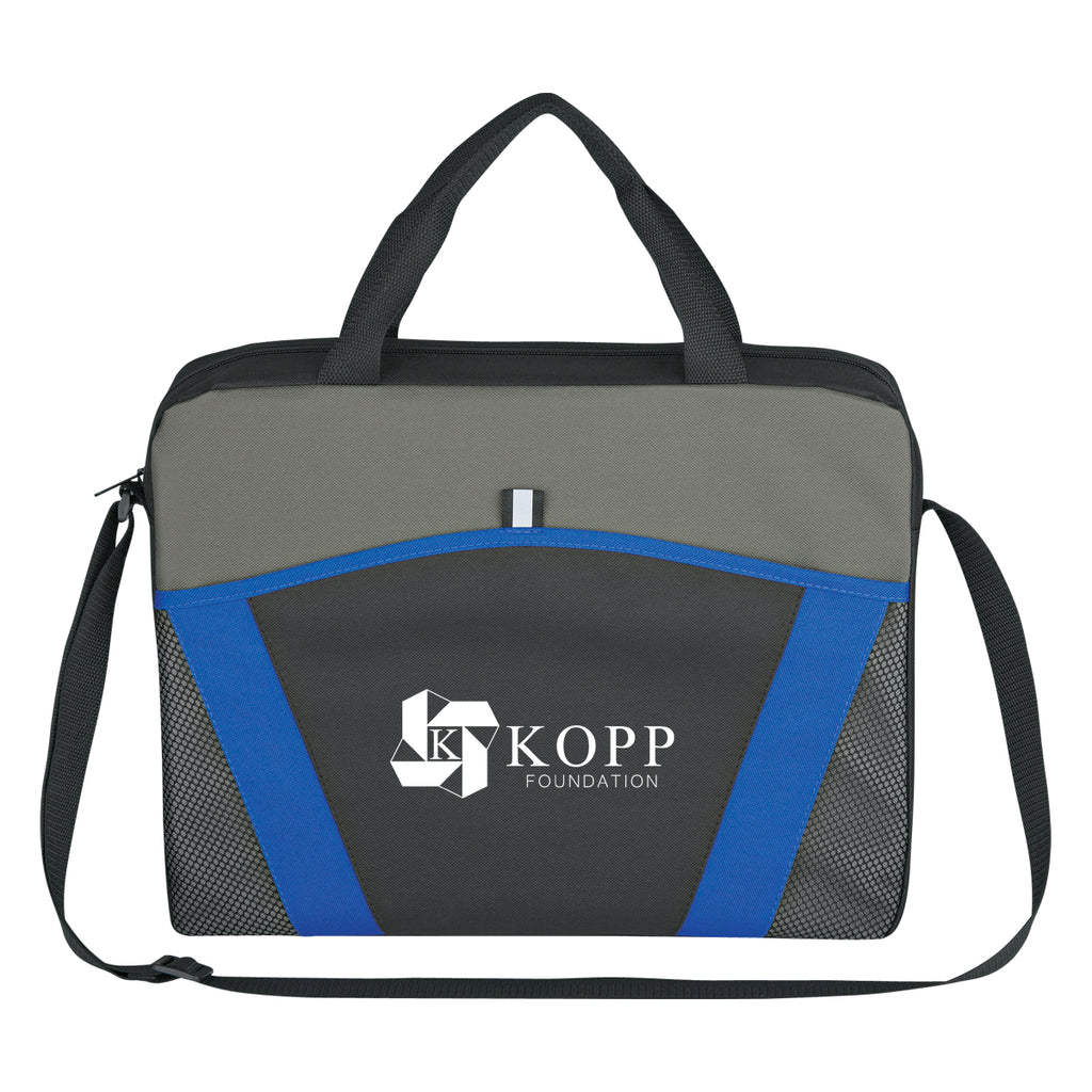 Messenger Brief, Casual Friday Embroidery - Royal Blue - Silk Screen