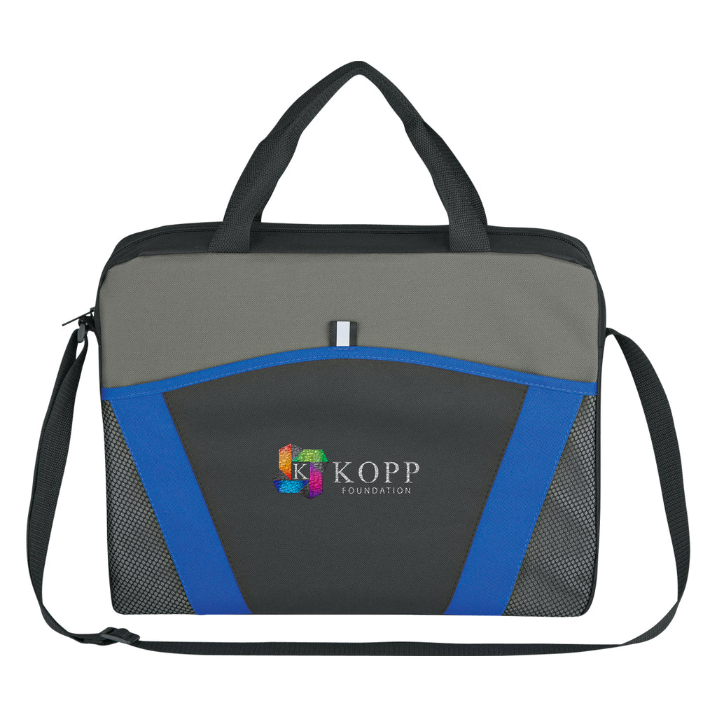 Messenger Brief, Casual Friday - Royal Blue - Embroidery