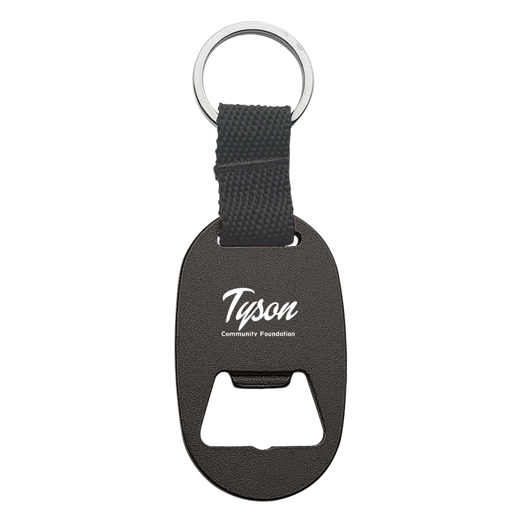 Metal Key Tag and Bottle Opener - Black - Laser Engraving